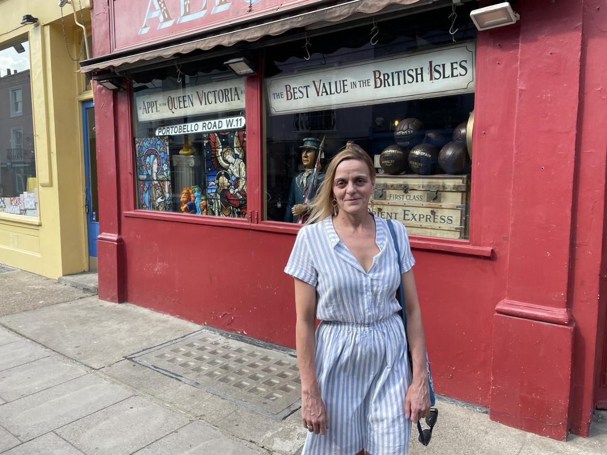 Pilar, en Portobello Road. 