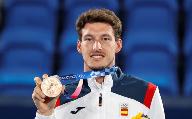 Pablo Carreño, con la medalla de bronce conquistada en Tokyo 2020. 