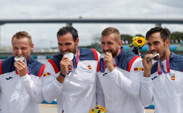 Imagen. Saúl Craviotto y el K4 español, medalla de plata en Tokyo 2020