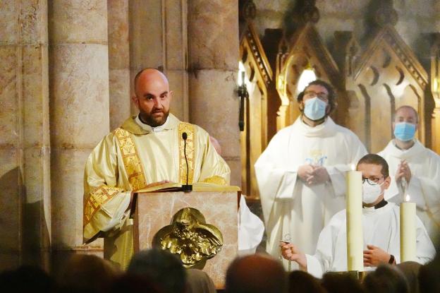 Celestino Riesgo, en la novena de Covadonga