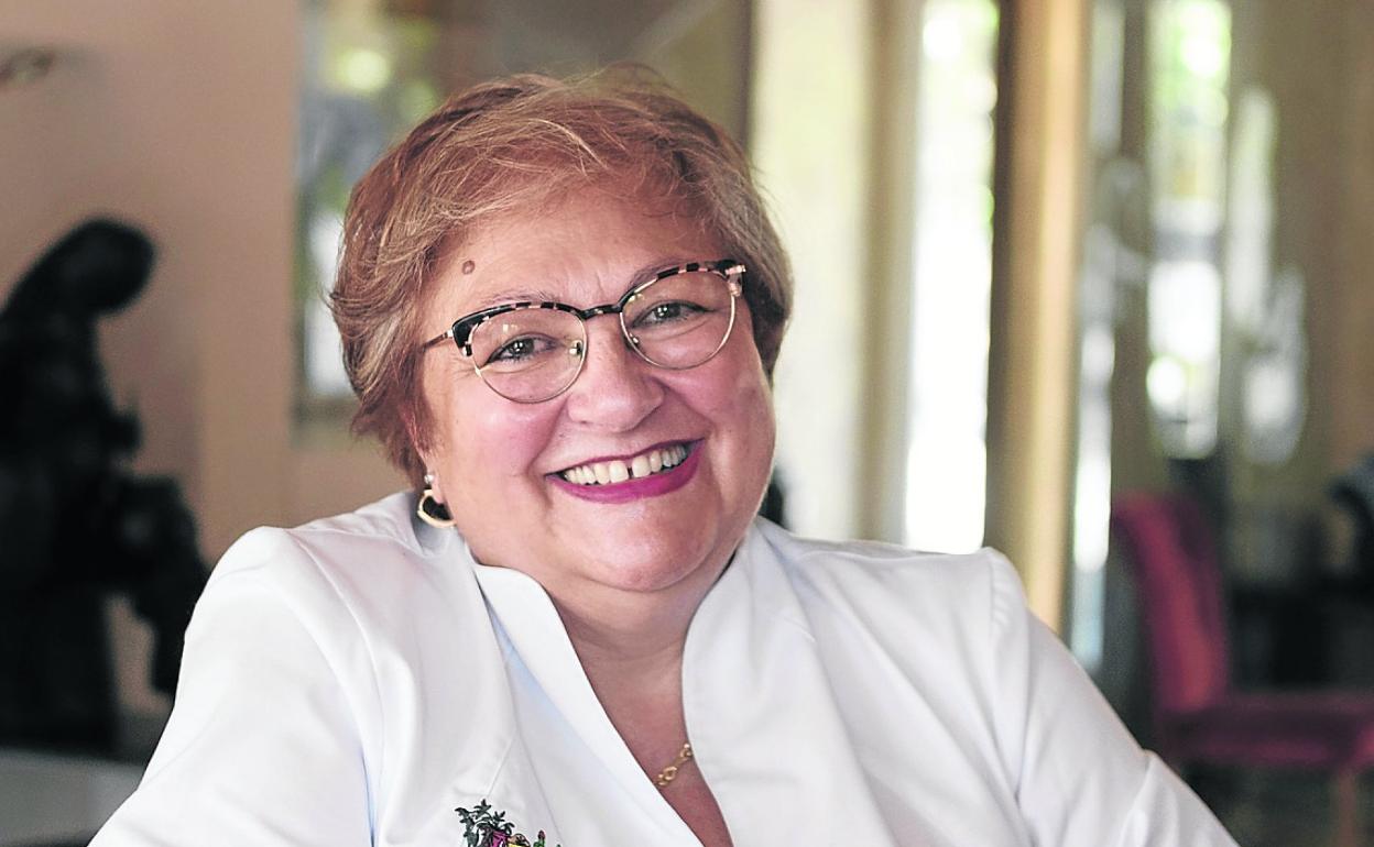 Amada Álvarez, en el restaurante gijonés Los Pisones. 