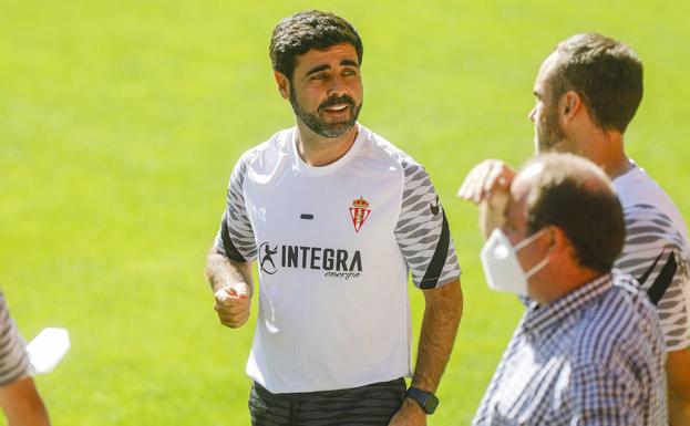 David Gallego, durante el entrenamiento.