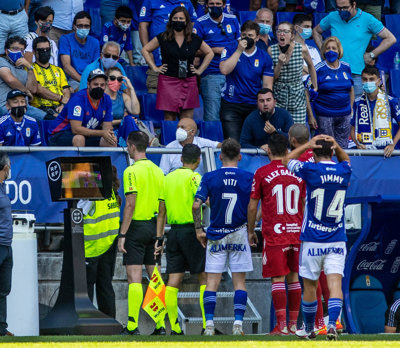 Un momento del partido disputado en el Carlos Tartiere