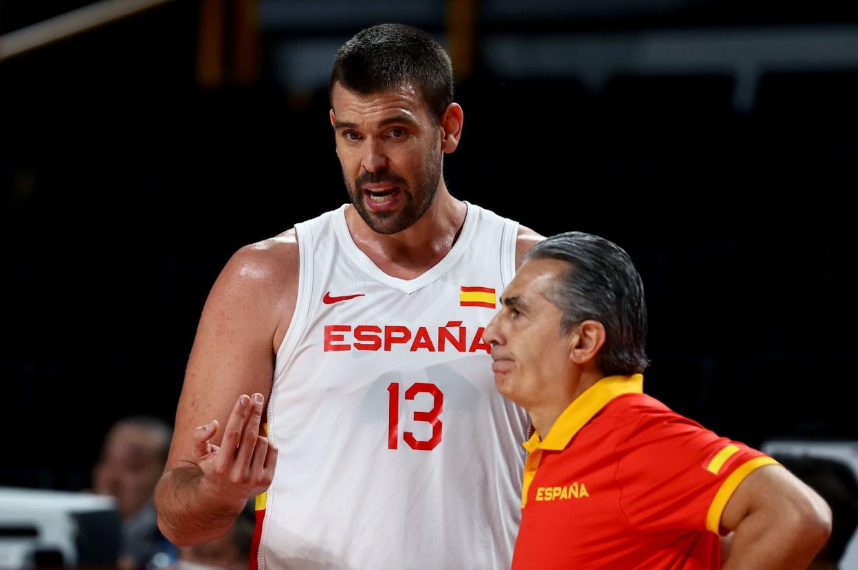 Marc Gasol, en un partido con la Selección en Tokio. 