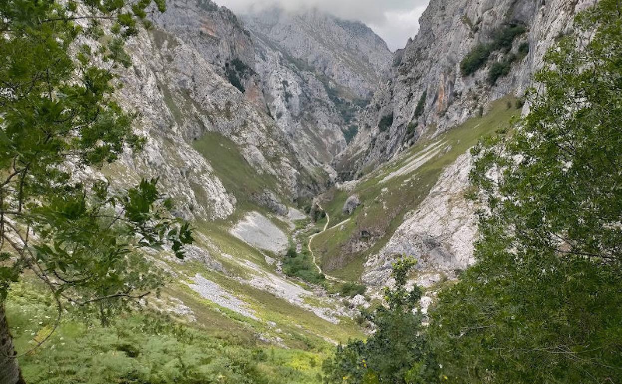 Vista a la Canal del Texu desde Bulnes. 