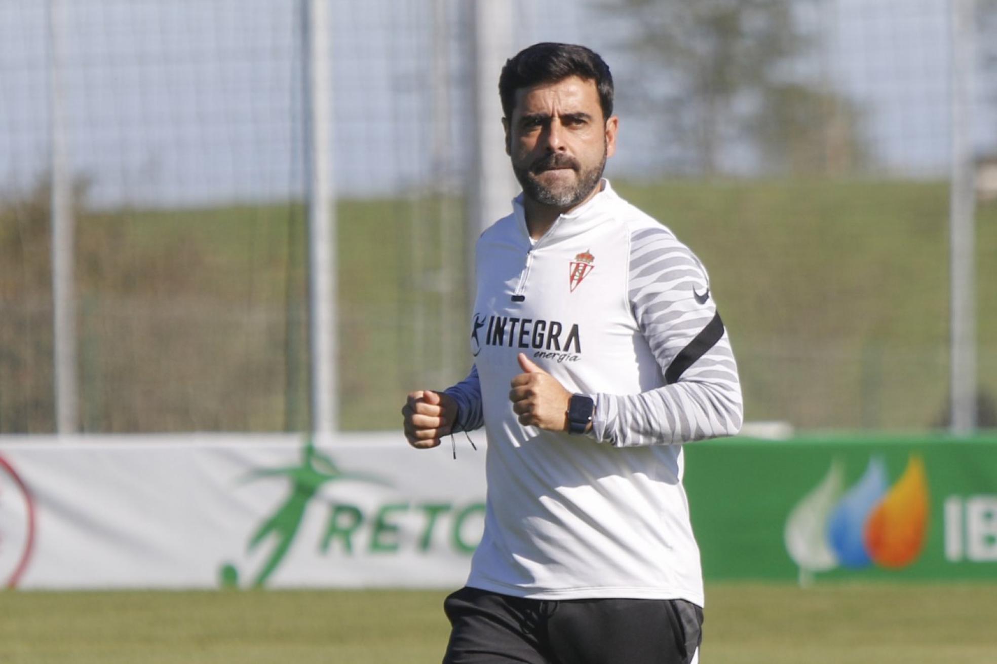 David Gallego, durante un entrenamiento reciente en Mareo.
