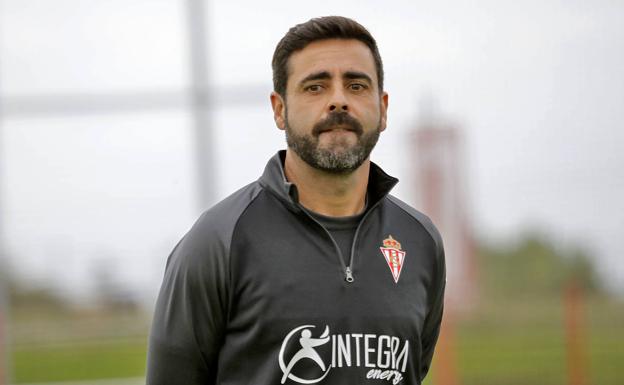 David Gallego en un entrenamiento en Mareo.