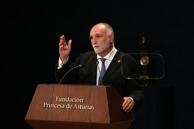 José Andrés, durante su intervención en la ceremonia. 