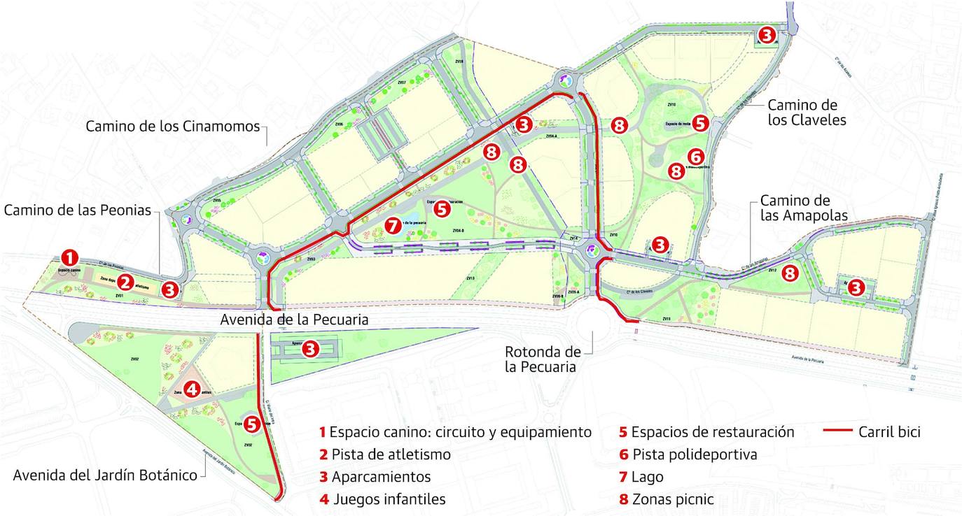 El nuevo parque tecnológico de Gijón incluirá una pista de atletismo, zonas de picnic y un lago