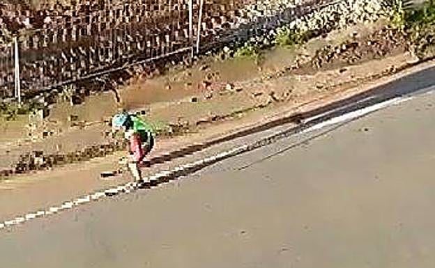 El esquiador, en la calle del Fuero de Avilés. 