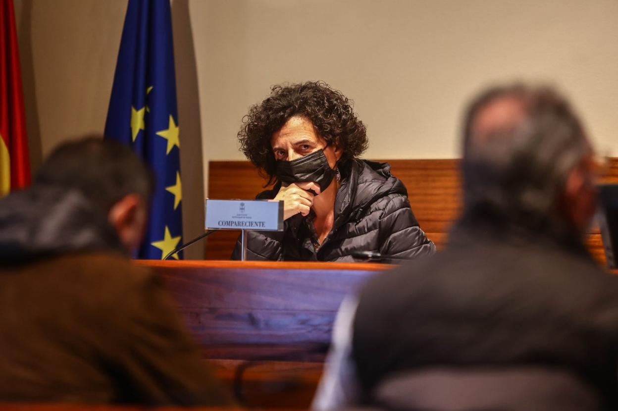 Berta Piñán, ayer, en la Junta. 