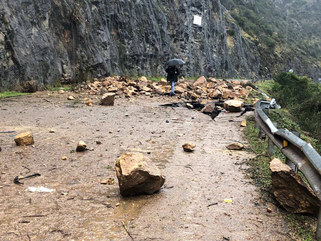 Un argayo caído sobre la AS-15, principal arteria de comunicación del suroccidente con el centro de Asturias, ha matado a una mujer y ha cortado la vía. Una gran roca se desprendió en Tineo desde una zona situada por encima de la malla de sujeción instalada en la zona.