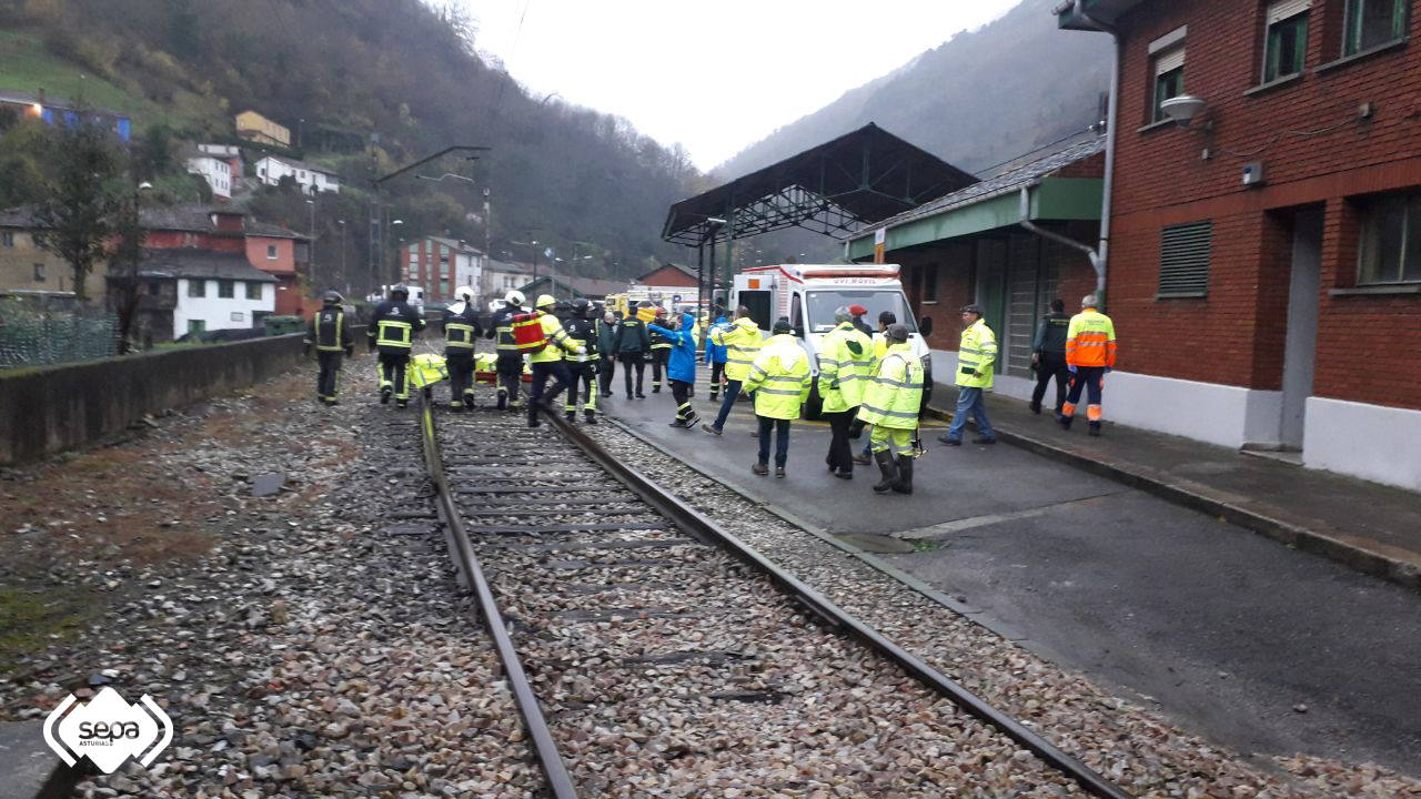 Un argayo esta madrugada en la rampa de Pajares ha cortado de nuevo la conexión ferroviaria con la meseta. El mercancías 52750 se empotró contra el desprendimiento y los equipos de rescate tuvieron que acudir a sacar al maquinista