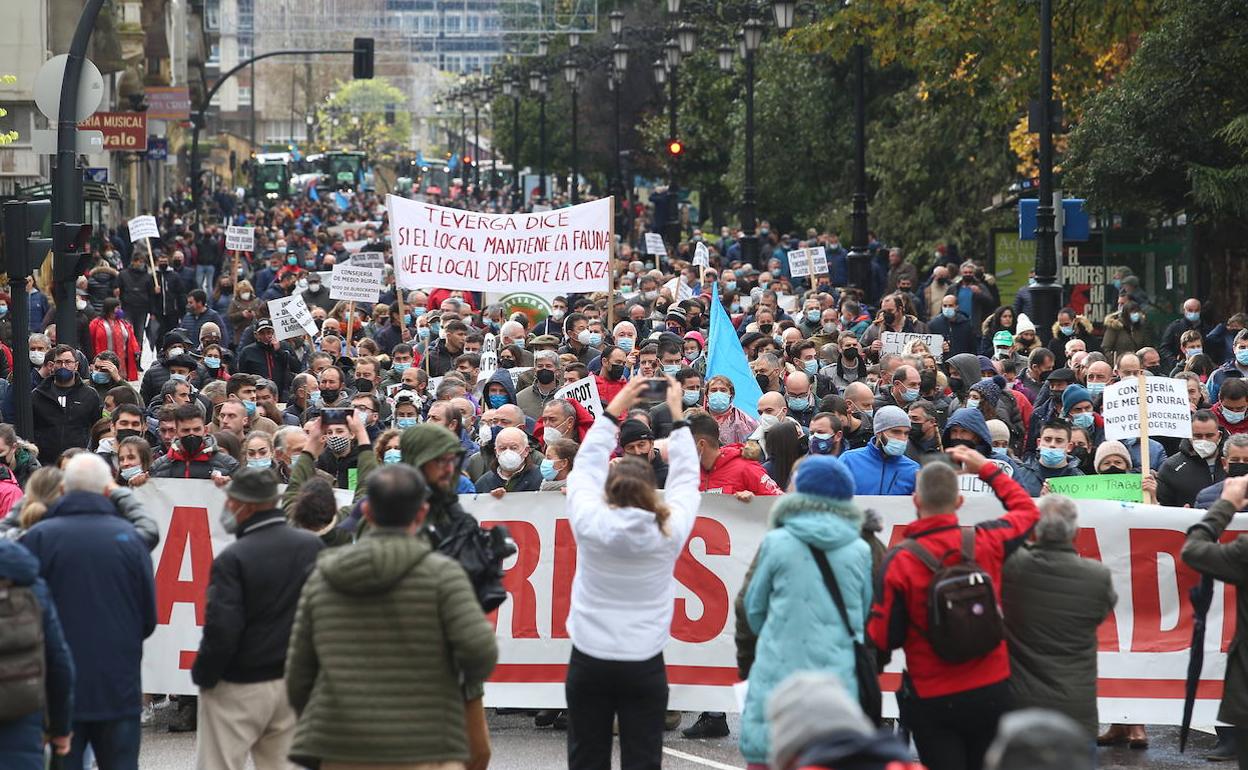 Protesta ganadera en Oviedo 