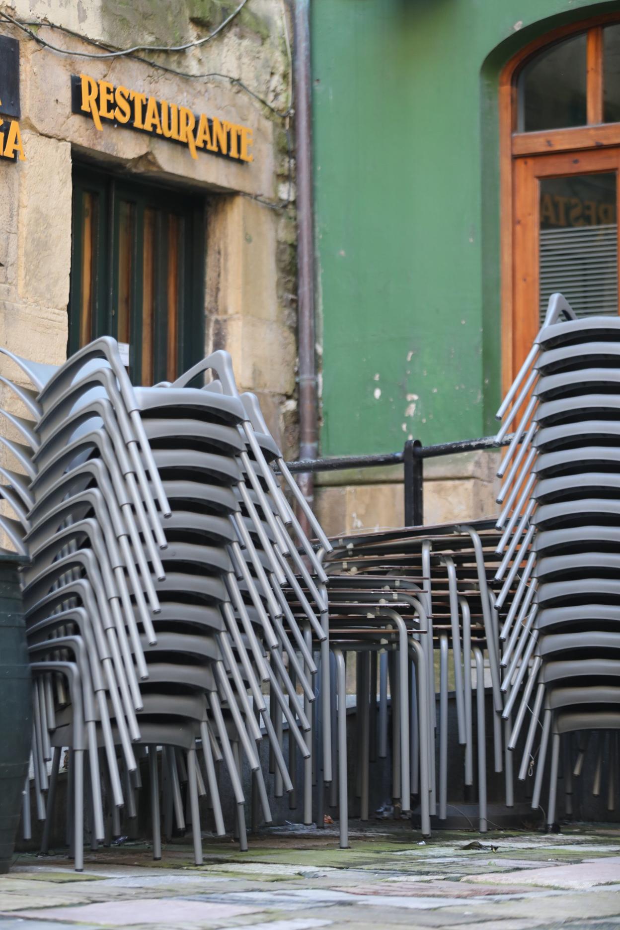 Cierre de la hostelería durante el pasado año a causa de la pandemia. 