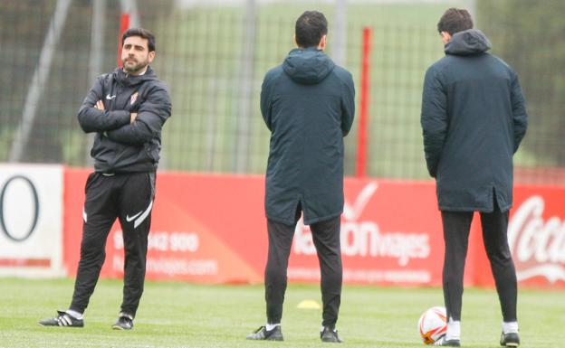 David Gallego, en el entrenamiento de este sábado 