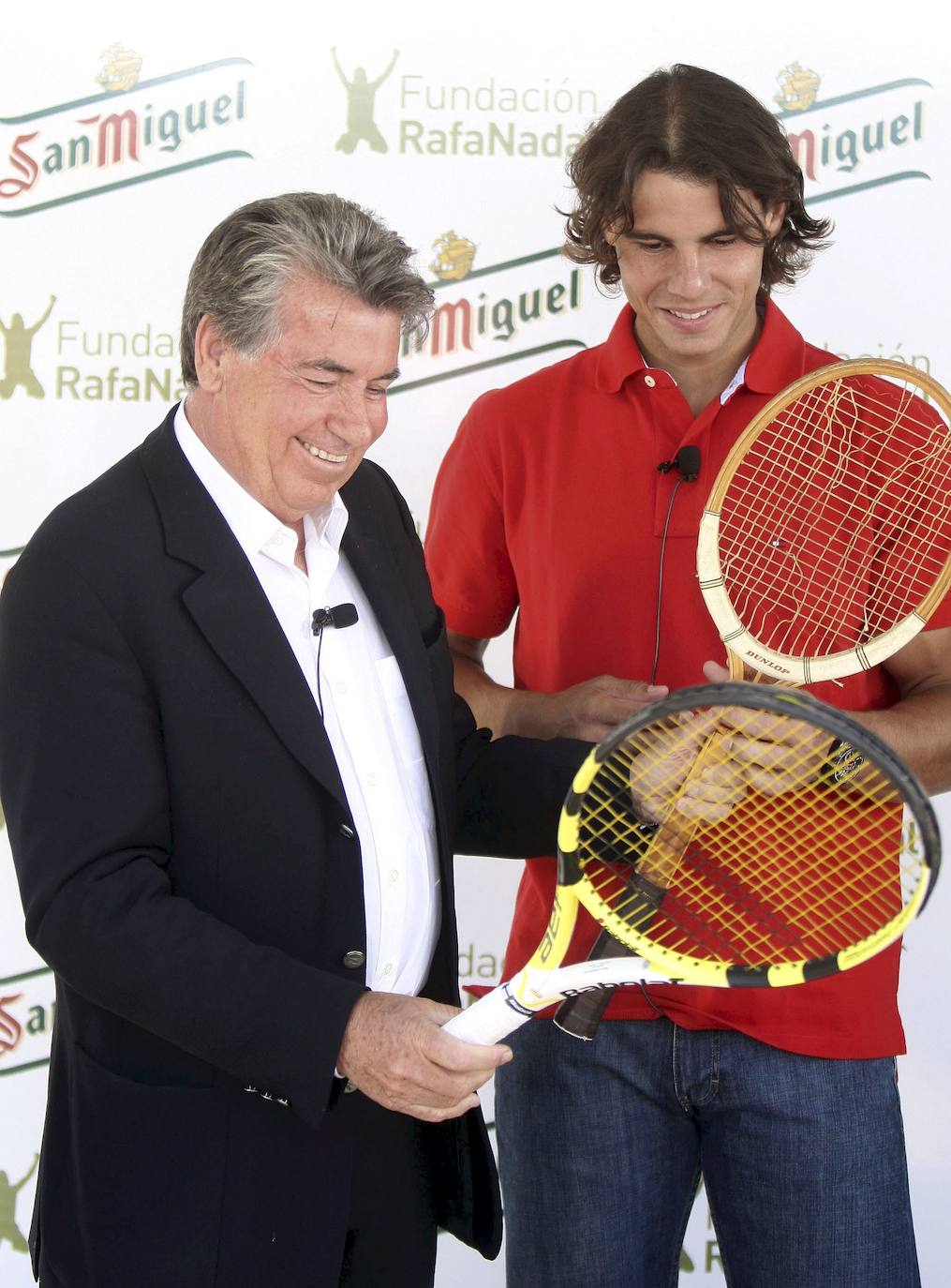 Manolo Santana, junto a Rafa Nadal.