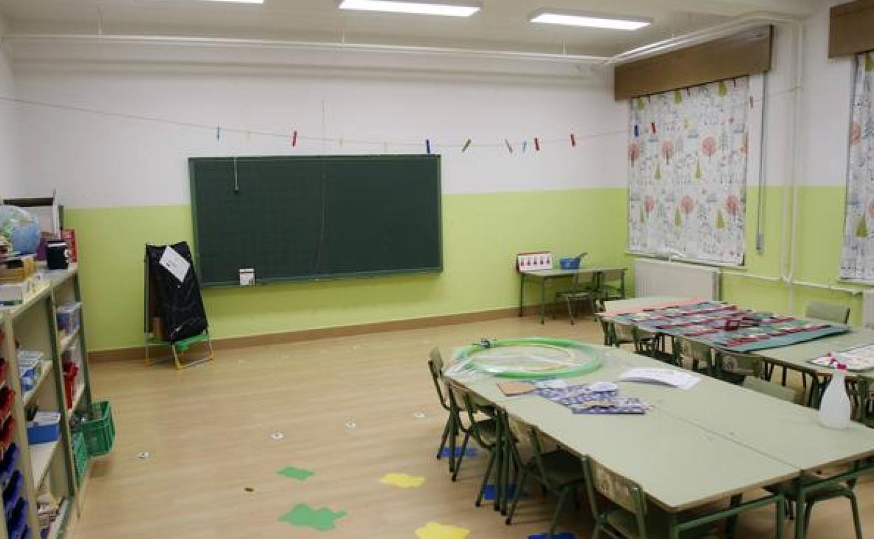 Un aula de un colegio asturiano.