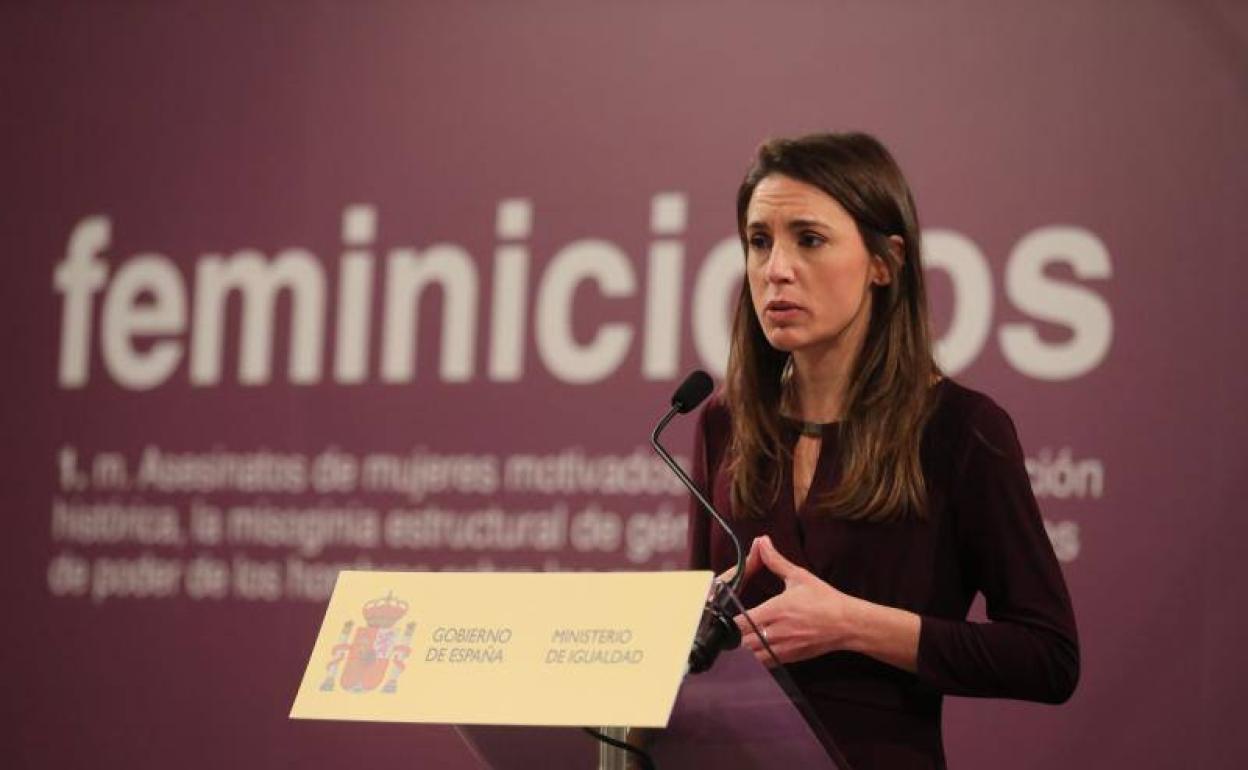 Irene Montero, Ministra de Igualdad. 