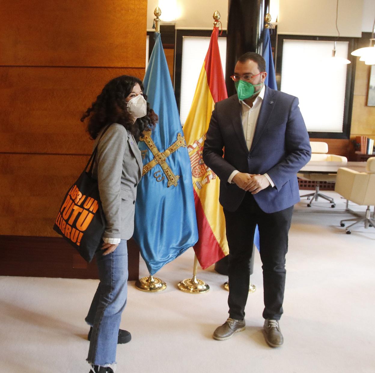 Adrián Barbón recibió ayer a Sofía Castañón en Presidencia. 