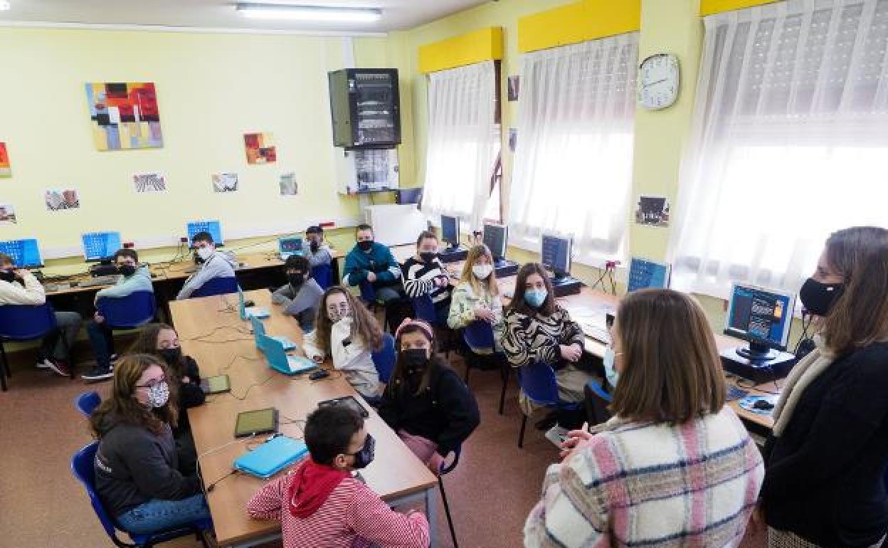 Alumnos del colegio Enrique Alonso en Avilés.