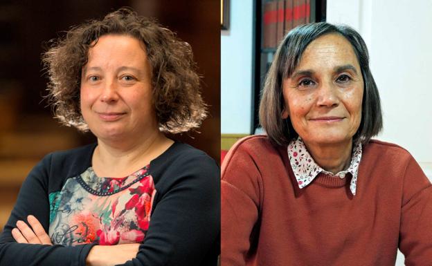 De izquierda a derecha, Begoña Cueto, nueva vicerrectora de Transferencia y Relaciones con la Empresa, y Pilar García Cuetos, nueva vicerrectora de Extensión Universitaria y Proyección Cultural