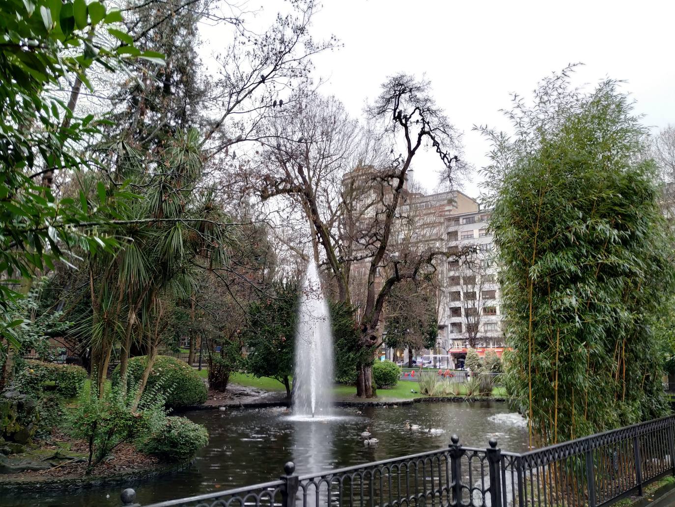 Estanque de la parte finisecular donde estaba la antigua huerta del monasterio. Ahí nació la parte pública del campo San Francisco a continuación del Bombé.