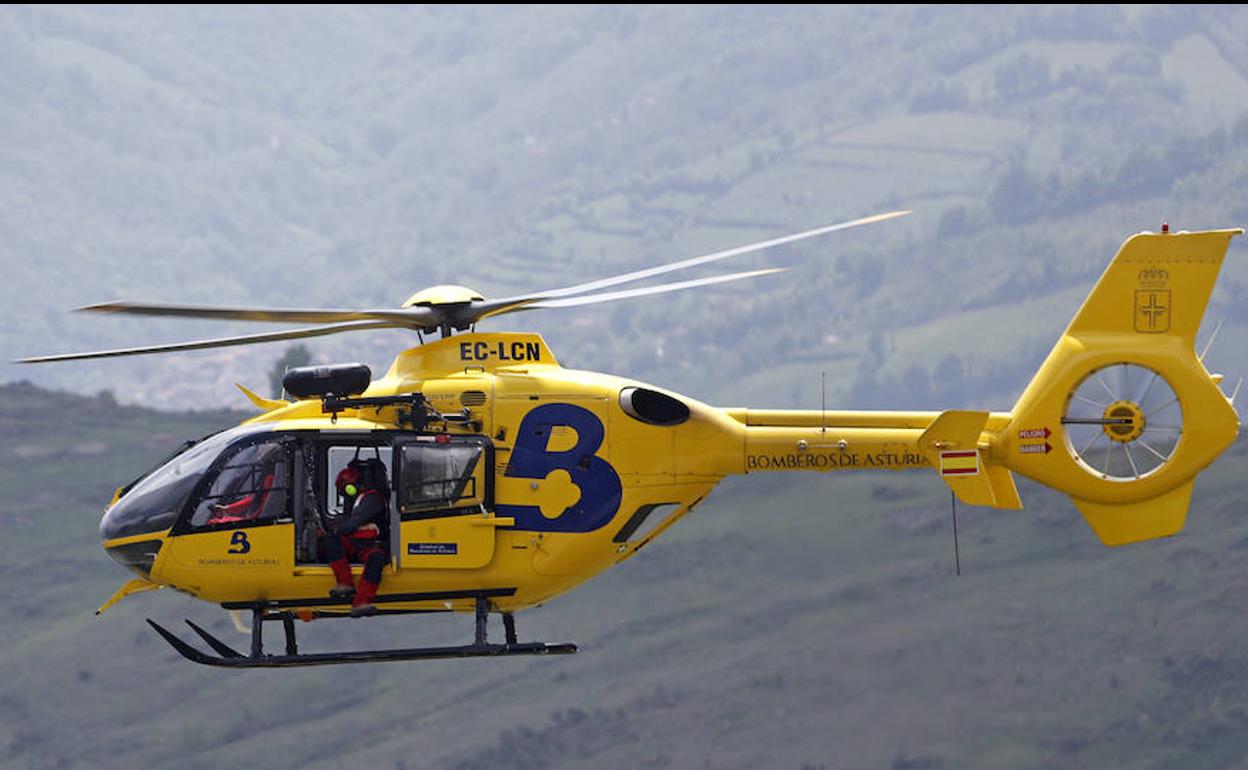 Helicóptero del 112 Asturias. 