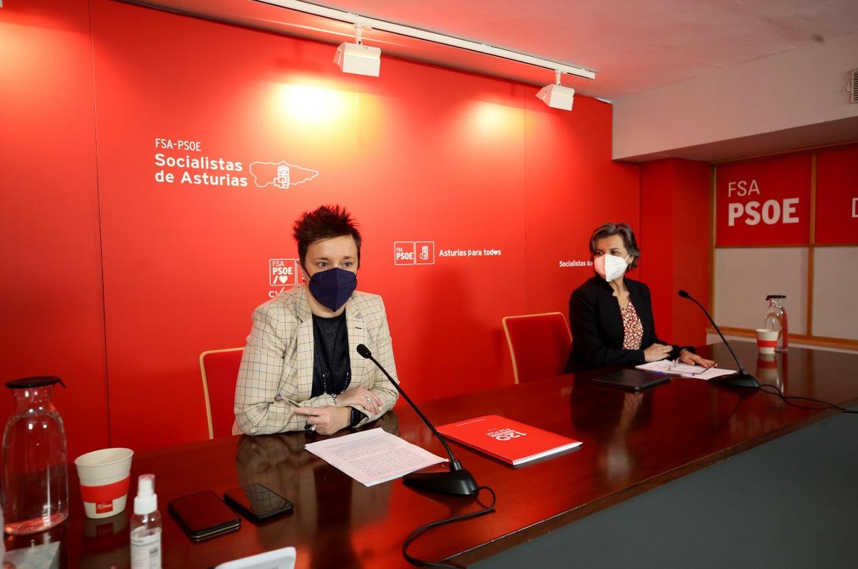 María Fernández y María Jesús Álvarez, ayer, en Oviedo. 