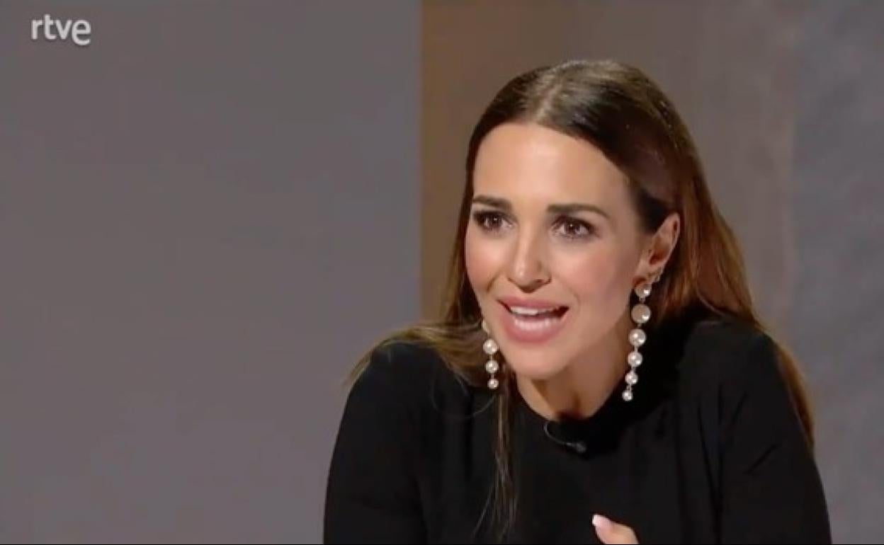 Paula Echevarría durante su participación en 'Las tres puertas', el nuevo programa de María Casado. 