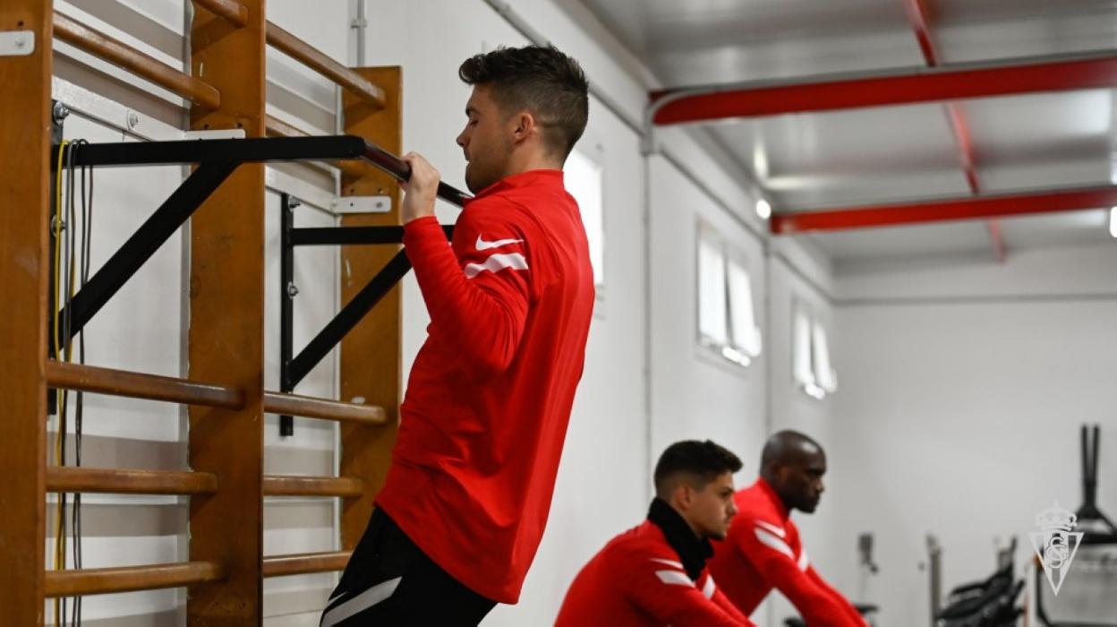 Nacho Méndez, durante la sesión en el gimnasio. 