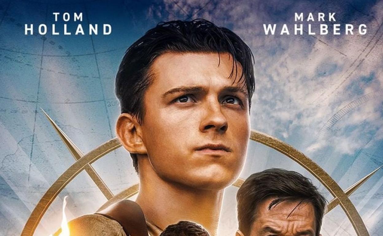 Tom Holland en el cartel de 'Uncharted'. 