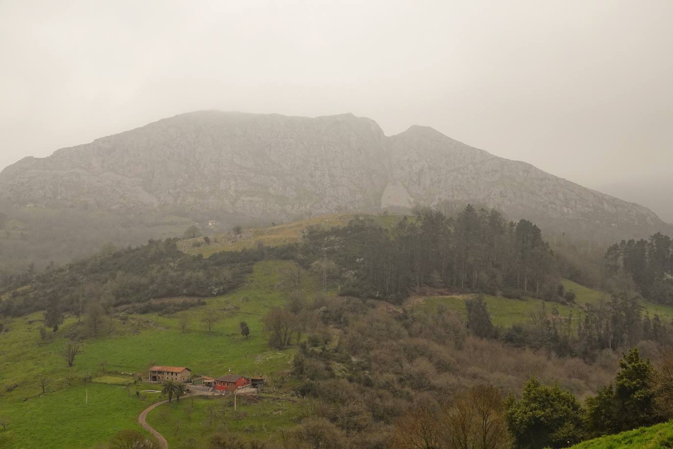 La nube de polvo sahariano continúa tiñendo de naranja los cielos de la región, a pesar la lluvia caída en las últimas horas que no ha servido para hacer remitir la calima.