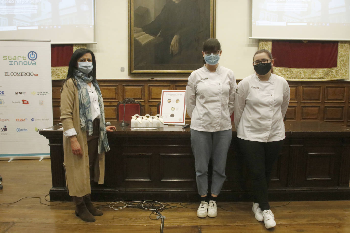 Los ganadores en la categoría de más de 18 años conquistaron al jurado con un proyecto de pastelería personalizada en el momento.