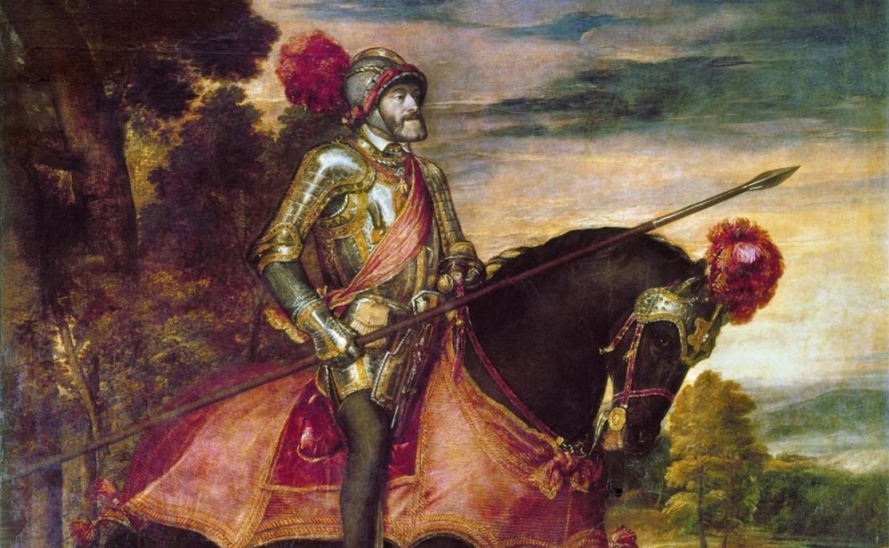 Cuadro de Carlos V con su armadura, en el Museo del Prado. 