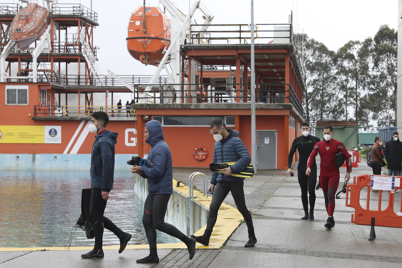 Fotos: El Centro de Seguridad Marítima Integral Jovellanos albergó las pruebas de acceso de rescatadores a Salvamento Marítimo