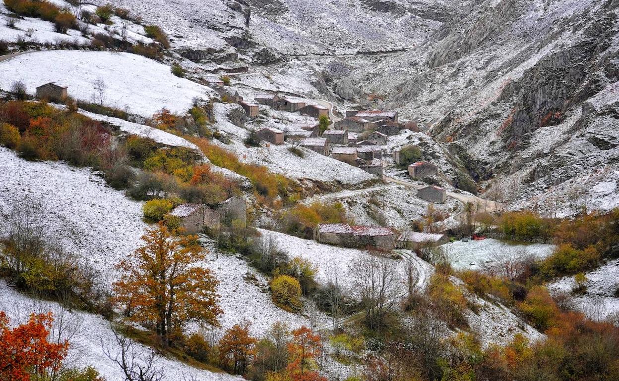 Nieve en Sotres y alrededores el pasado mes de noviembre. 