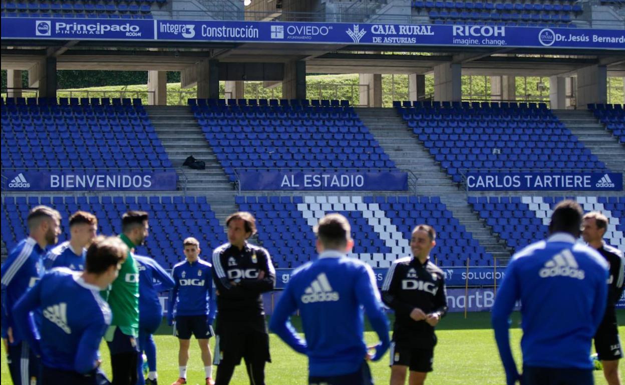 Entrenamiento de hoy del Real Oviedo. 