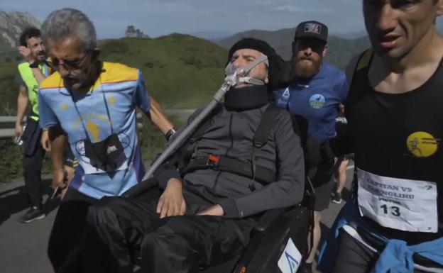 Capitán, durante la ascensión a L'Angliru 