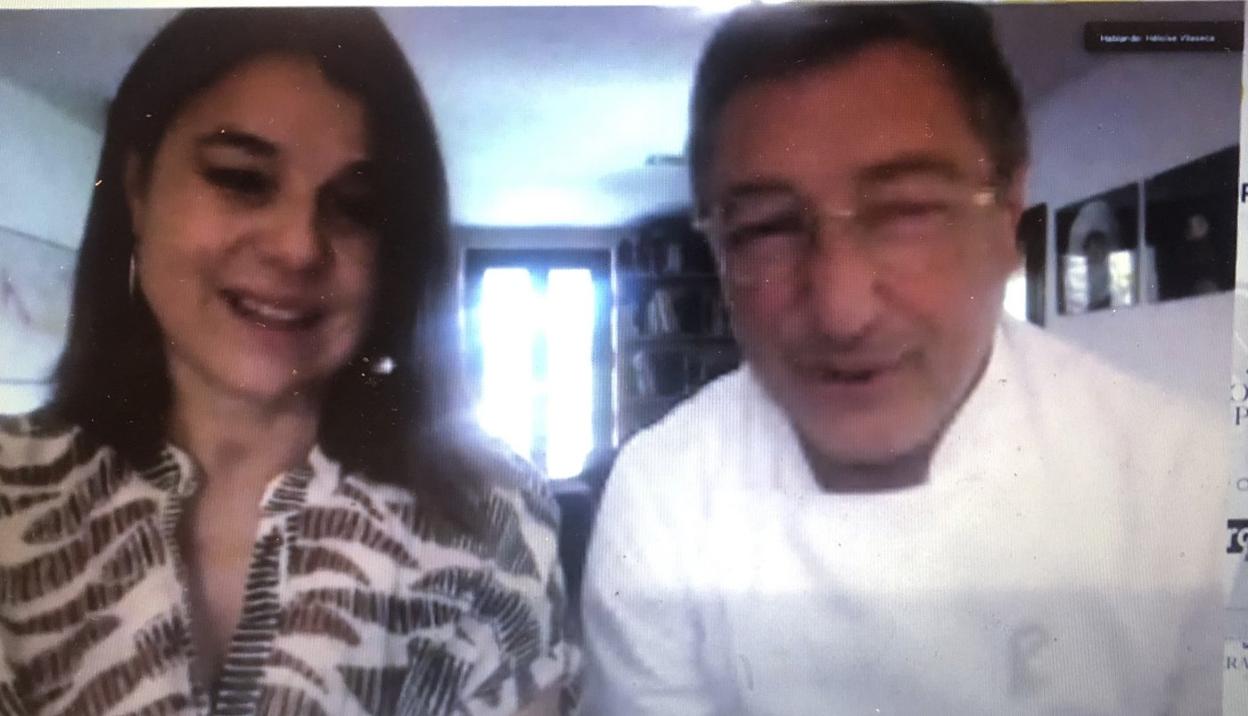 Anna Payet y Joan Roca, durante la videoconferencia.