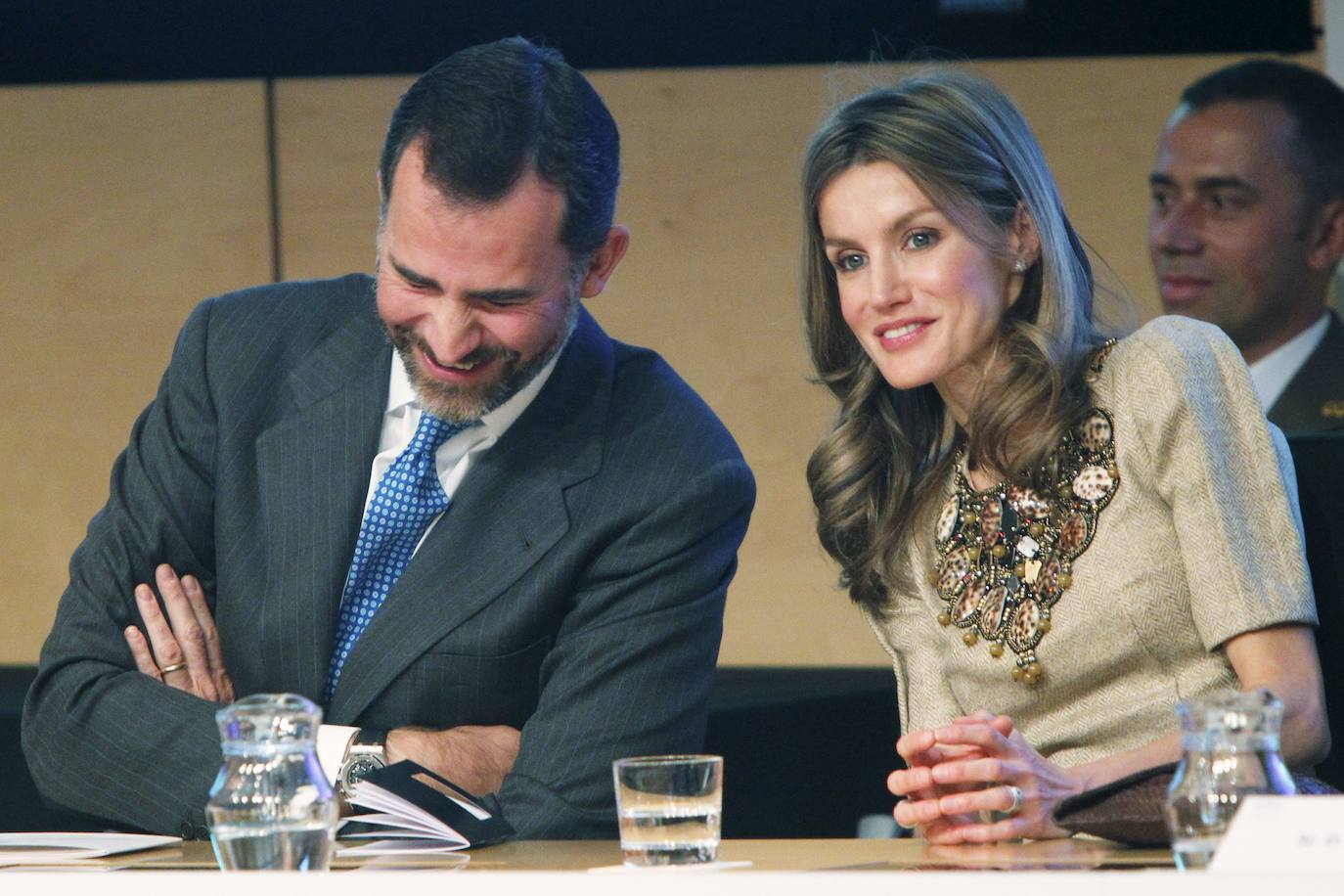 Los Reyes durante el acto de conmemoración del aniversario de la Cátedra Príncipe de Asturias en la Universidad de Georgetown en Estados Unidos.