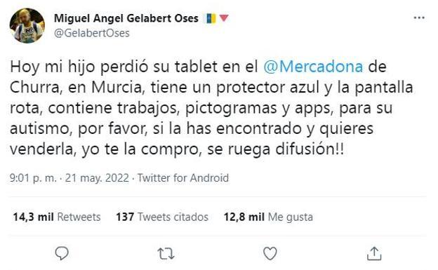 Recupera la tablet de su hijo autista gracias a la colaboración ciudadana