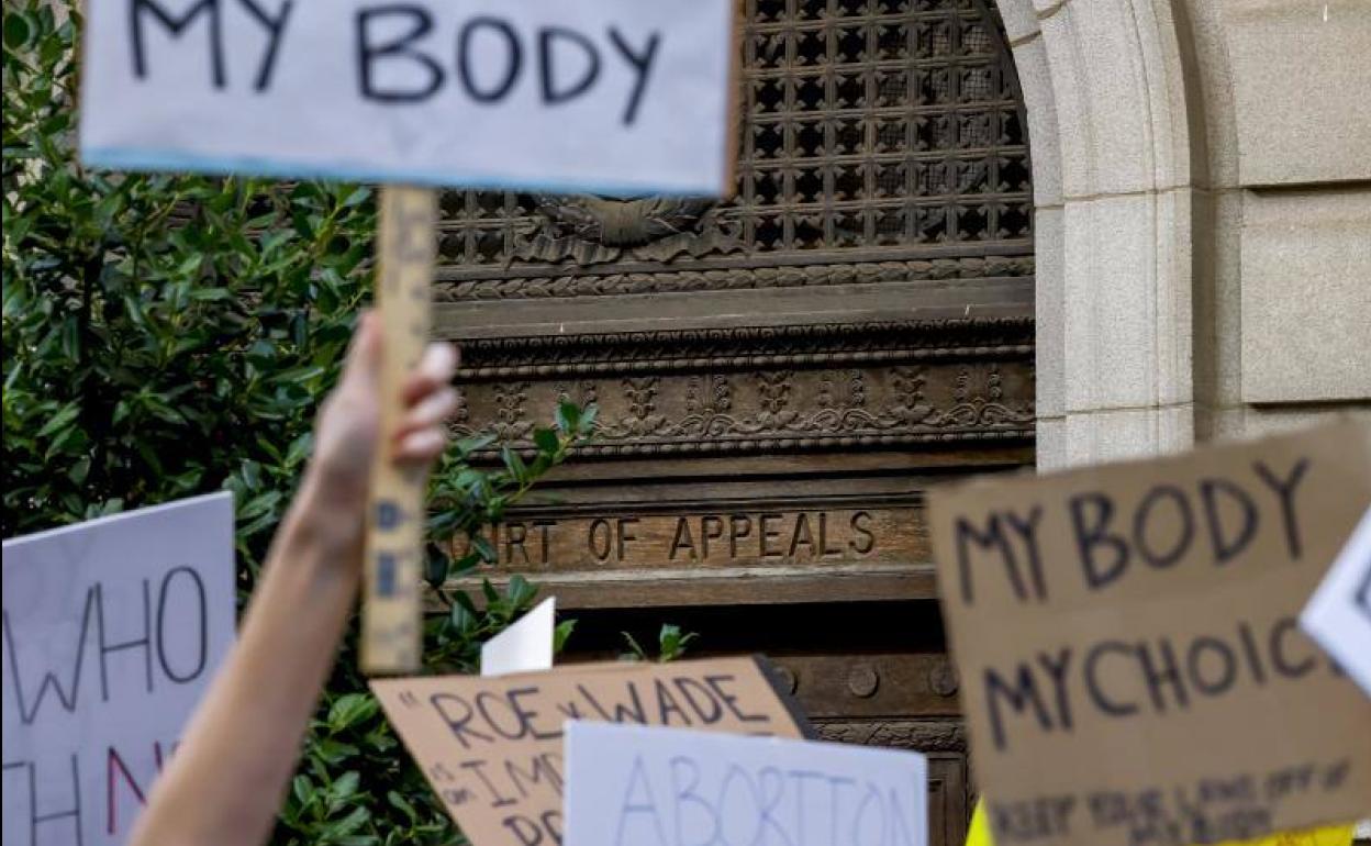 Manifestación a favor del derecho al aborto en Estados Unidos.