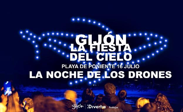 Fiesta del Cielo en Gijón: más de cien drones iluminarán la noche del 16 de julio