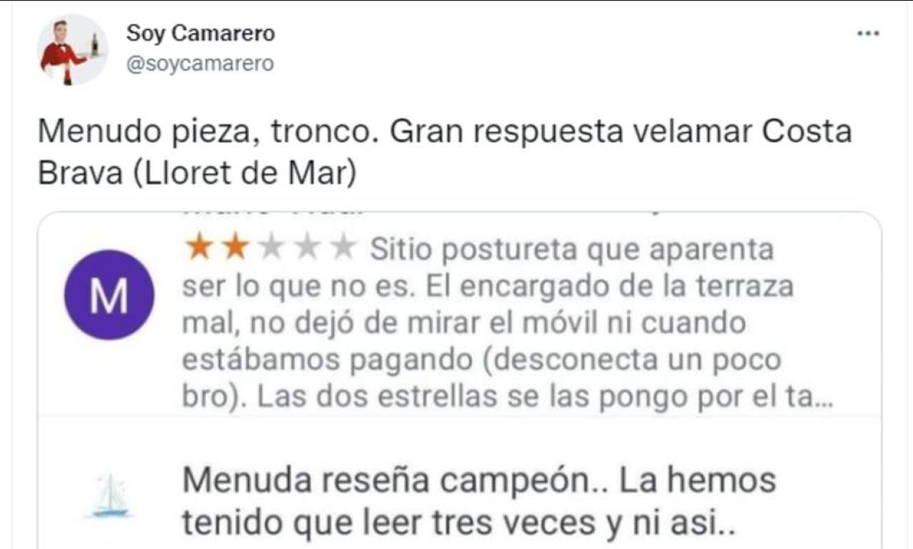 Queja de un cliente a un bar