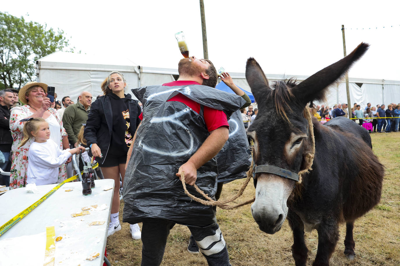 Con motivo de las fiestas de San Cristóbal Collao recuperó este lunes a partir de las ocho de la tarde su tradicional carrera de burros (con y sin disfraces). Se trata de una cita que ya suscitó cierta polémica en el pasado debido a las quejas de los colectivos animalistas, aunque la organización demostró tener todos los papeles en regla y la diversión ha continuado hasta la pandemia sin impedimento