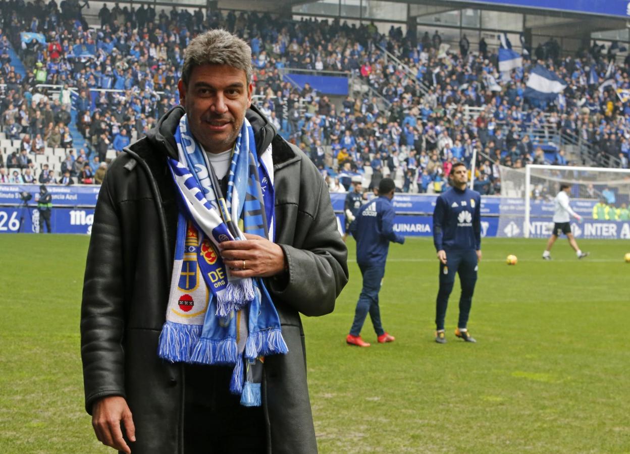 Arturo Elías, en una de sus visitas al Tartiere. 