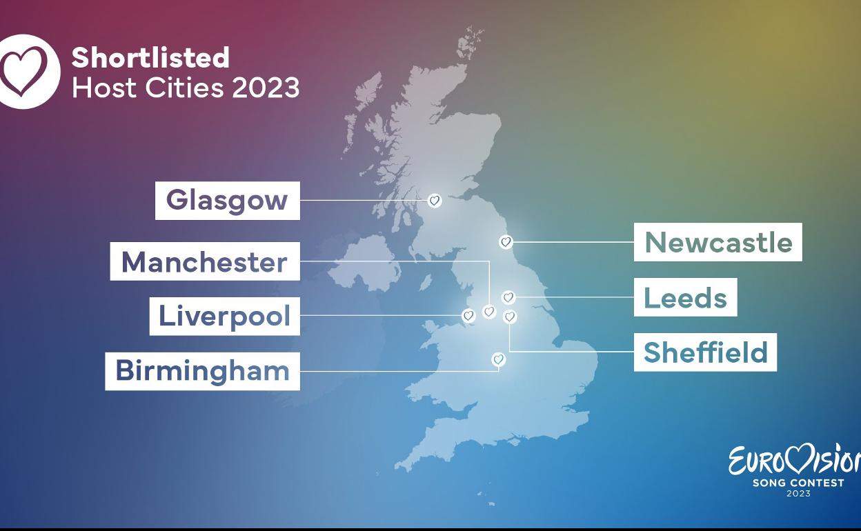 Lista de ciudades para Eurovision 2023 - Reino Unido