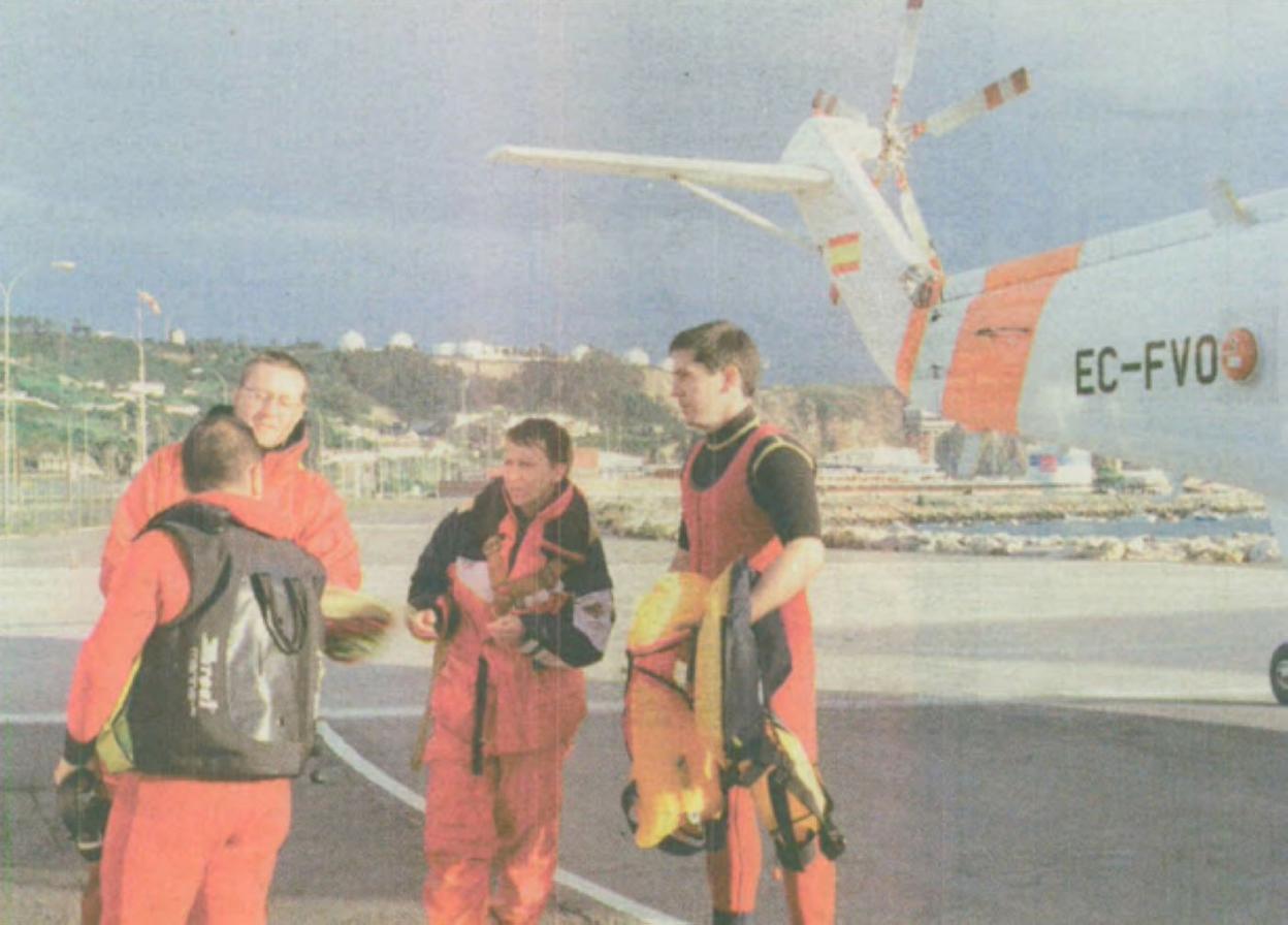 El matrimonio Swain, a salvo en El Musel. 