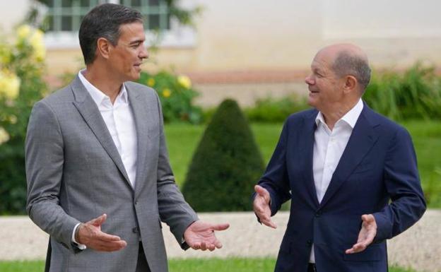 Pedro Sánchez y Olaf Scholz, este martes en Berlín. 